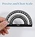 4 Pcs Metal Protractor, Drafting Metal Triangle Ruler & Protractor Set for Engineers, Students, Draftsmen, School Office Supplies (Black)
