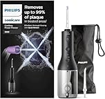 Philips Sonicare Cordless Power Flosser 3000 Oral Irrigator - Water Flosser for Teeth, Gums and Dental Care, Black (Model HX3826/33)