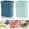 Tulobi 2-Piece Fruit Slicer Set, Stainless Steel, Mini Cup Slicer, Quick Salad Maker, Creative Kitchen Gadget (Navy Blue + Cyan)