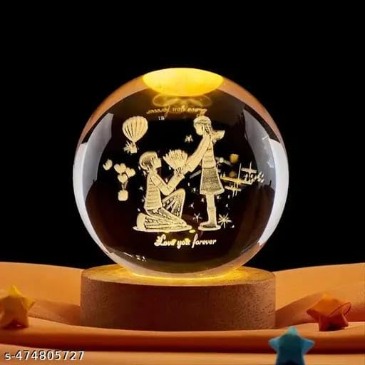 Chocozone Crystal Ball Night Light, 2.4Inch Glass Ball Night Lamp Table Lamp for Bedroom Valentine Gifts for Girlfriend Boyfriend Birthday GIfts Couple Showpiece 5 41ewad ABKL