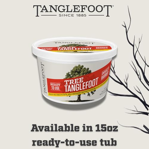 Image of Tree Tanglefoot Tree Banding Gum - 15oz Sticky Coating for Tree Wraps - Long-Lasting, Non-Drying Adhesive Barrier Formula - Weather-Resistant, Made in USA