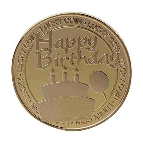 RUMUI Pièce d'anniversaire trèfle à Quatre Feuilles,Pièce commémorative Porte-Bonheur avec Message gravé bénédiction - Cadeaux d'anniversaire pour Les Amoureux de la Collection de pièces de Monnaie Cover