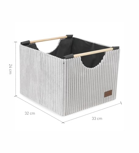 Image of OBSESSIONS Compact and Durable Foldable Laundry Basket ? Maximize Space with a Multi-Storage Design, Easy to Use and Travel-Friendly, Stone Color,Dimensions (W)32 x (L)33 x (H)25 cm