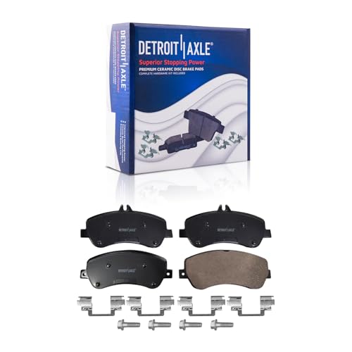 Image of Detroit Axle - Front Brake Kit for Mercedes-Benz GLK350 GLK250, 12.99 inch inch Drilled and Slotted Disc Brakes Rotors 2011 2012 2013 2014 Ceramic Brake Pads Replacement