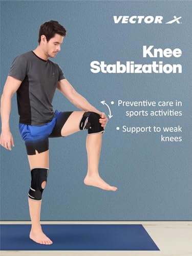 Image of Vector X VNS-7205 Knee Support Knee Cap Pair /Knee Brace for Knee Pain Relief for Men Women Knee Support for Fitness, Powerlifting, Deadlift, Squats (Pack of 2)