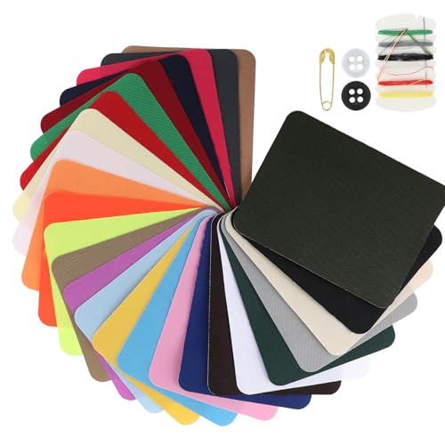 JIYIN 29 Stück Flicken zum Aufbügeln 12 5x 9 5cm Bunte Bügelflicken Aufbügelflicken Patches zum Aufbügeln für Kleidung Lochreparatur und Dekoration
