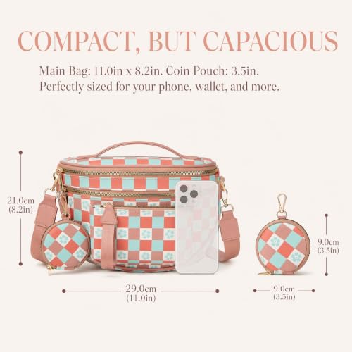 Image of Makes Checkered Crossbody Bag Bum Bag for Women with Pouch