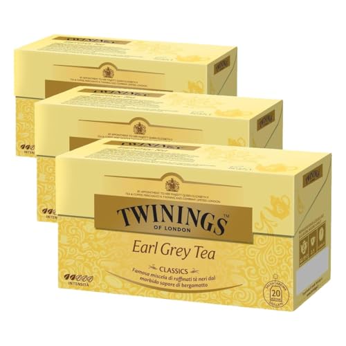 Twinings Té Earl Grey, 20 sobres (Paquete de 3)