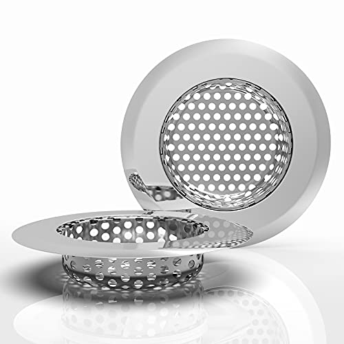 Kasimir Filtre évier Cuisine Filtre à évier en Acier Inoxydable Tamis de évacuation Bouchon d evier pour Évier Lavabo ou Baignoire Grille pour evier Cuisine 2 pièces Φ3.54 in/Φ9cm Profondeur 2cm