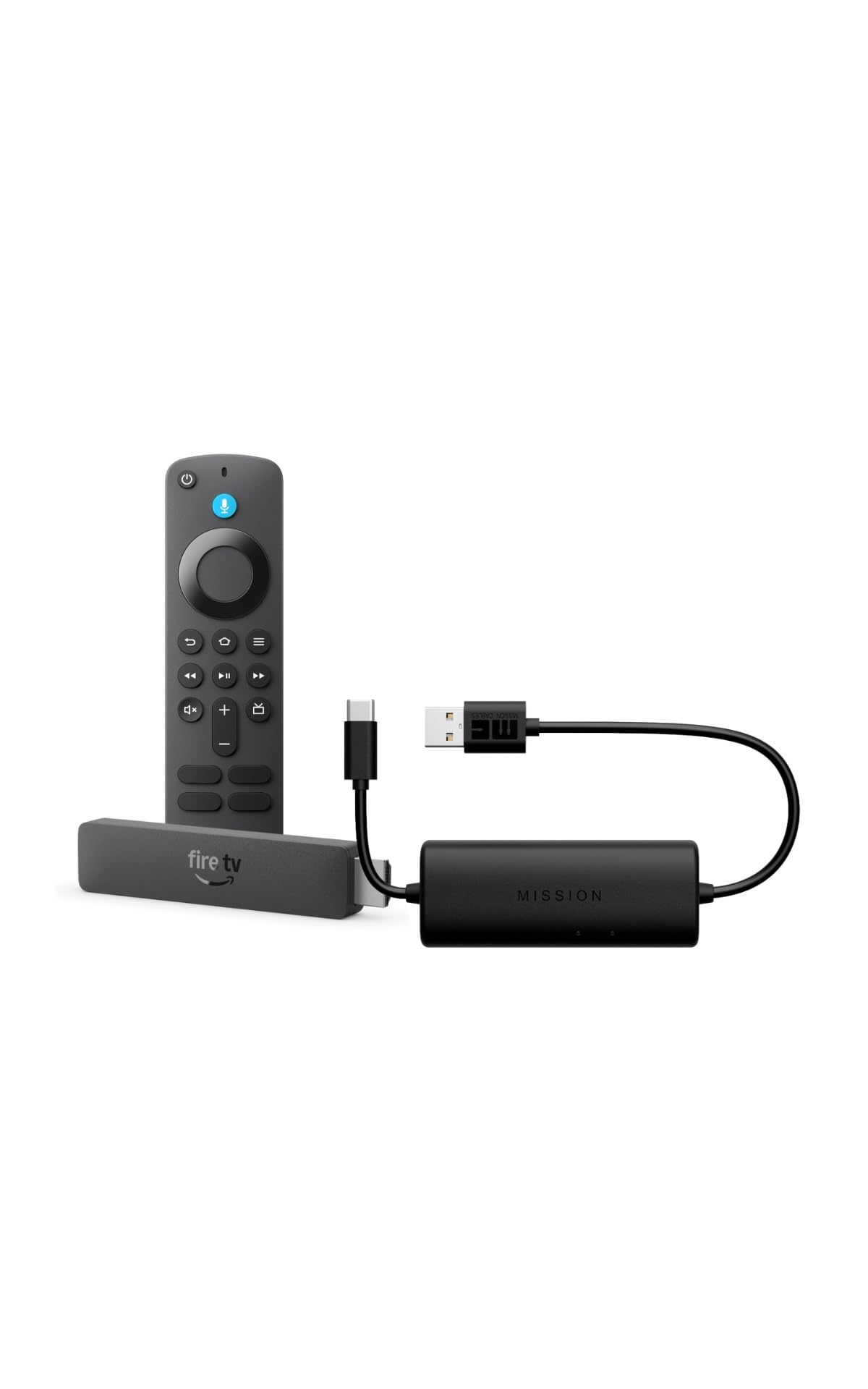 Bundle Amazon Fire TV Stick HD (generazione più recente) con cavo di alimentazione USB-C Made for Amazon (elimina la necessità di un adattatore CA)