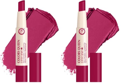 Image of Colors Queen Color Stay Matte Lipstick | Highly Pigmented with Smooth One Swipe Application | Ultra Matte Finish | Smudge Proof & Waterproof | Long Lasting Lipstick for Women (12 - Bright Red, 2.1g)