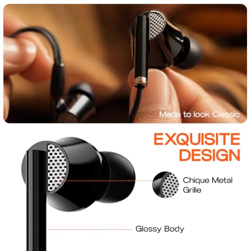 Image of GOBOULT WiredX 250 Earphones with 3.5 mm Jack, 12mm Bass Drivers, Inline Controls, Earphones Wired Headphones with mic