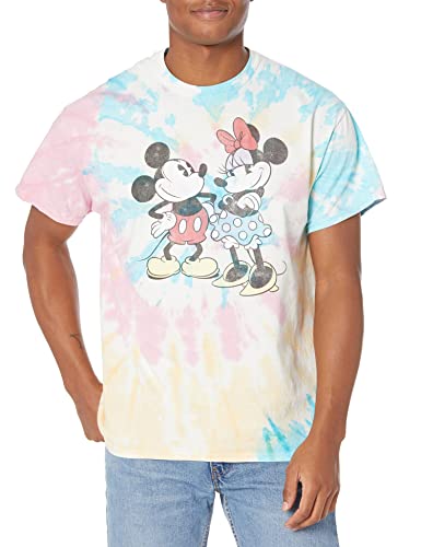 T-shirt Mickey et Minnie rétro pour jeune homme en coton à manches courtes