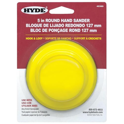Ponceuse manuelle ronde Hyde 45380 auto-agrippante de 125 mm pour disques abrasifs