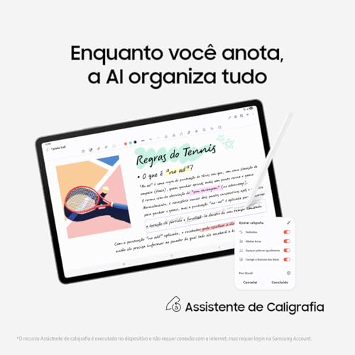 Tablet Samsung Galaxy Tab S10 FE, Cinza, 128GB, 8GB RAM, Tela Imersiva de 10.9" 90Hz, Camera Traseira de 13MP, Câmera Frontal