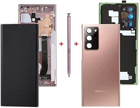Original Super Amoled Note 20 Ultra LCD for Samsung Galaxy Note20 Ultra 5G SM-N985 N985F/DS N986B G986U Display Touch Screen Digitizer Assembly Replacement (Bronze Frame + Back Cove + s-Pen)