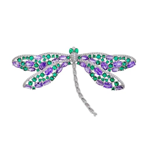 Image of Dragonfly Brooches for Women Crystal Rhinestone Lapel Pin for Men Vintage Insect Jewelry Dress Blazer Jacket Accessories Holiday Birthday Gifts
