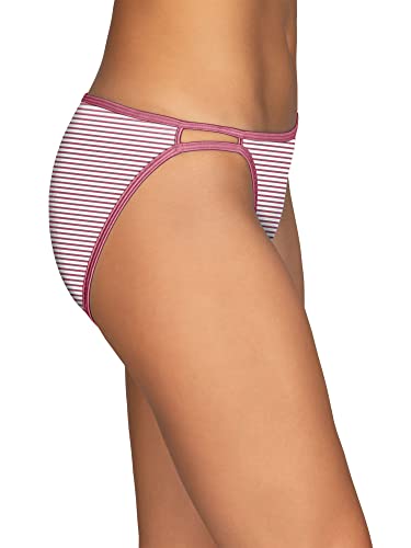 Vanity Fair Women's Illumination String Bikini Panties, Silky Stretch & Satin Trim, Rosy Stripe Print, 6 #TOP1
