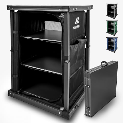 NORDMUT® Campingschrank faltbar – stabile Campingküche mit geräumigen Innenleben –