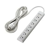エレコム 電源タップ 雷ガード 一括スイッチ マグネット付 抜け止めコンセント 3ピン-2ピン変換アダプタ付属 7個口 3ピン 3.0m T-Y053DA