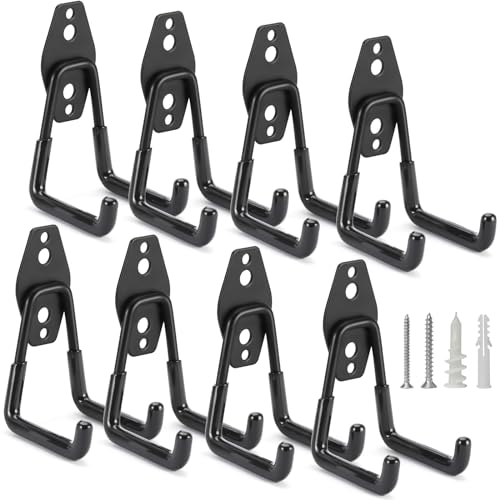 LUPYJI 8 Pack Heavy Duty Garage Hooks Storage Organizer Wall Mount Power and Garden Tool Hangers, for Hanging Ladders, Ropes, Hose, Bulk Items by LUPYJI - Used condition - US$20.89