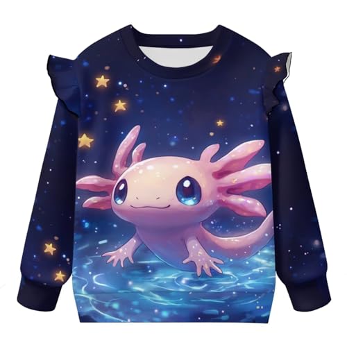 Toddler Girls Long Sleeve Shirts Ruffle Crewneck Sweatshirts for Kids Cozy Athletic Tops 1-8 Years4