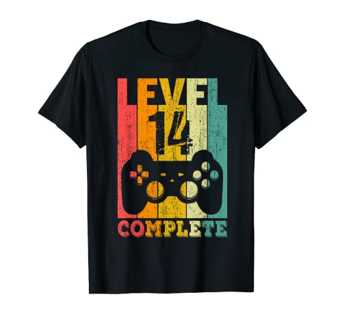 14 Años Cumpleaños Niño Niña Chico Chica Regalo Level 14 Camiseta