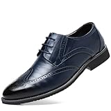ZUAUOOT Men's Dress Shoes Classic Lace-Up Shoes Business Oxford Shoes for Men Wedding Party Fashion Wingtip Shoes Blue 43