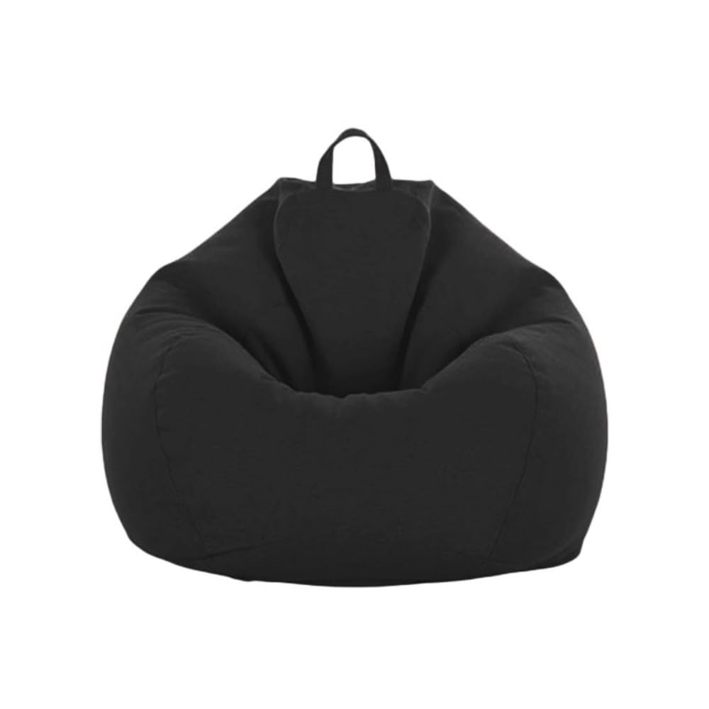 Funda de sofá perezoso de 100x120cm y protector lavable para puf cómodo de jardín negro