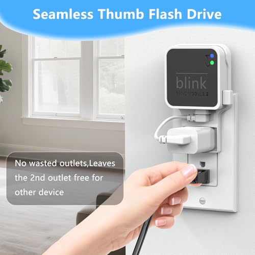 Image of 256GB Blink USB Flash Drive,with Outlet Wall Mount for Blink Sync Module 2,Blink USB Storage and Blink Sync Camera Mount for Blink Outdoor Indoor Security System (Sync Module 2 is NOT Included),White