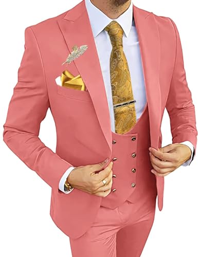 Men's Suits 3 Piece Slim Fit Suits for Men Double Breasted Suit Men Business Wedding Prom Tuxedo Suit