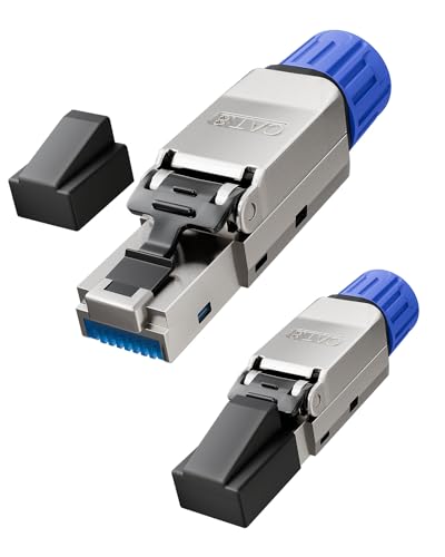 VCELINK RJ45 Stecker Werkzeuglos für Verlegekabel Cat8 Cat7 Netzwerkstecker Werkzeuglos Feldkonfektionierbarer LSA Geschirmt 10 Gbps 600MHz, 2 Stück