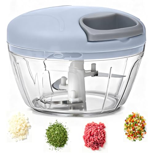 Picadora manual de vegetales de 500 ml con cuerda miniatura 1