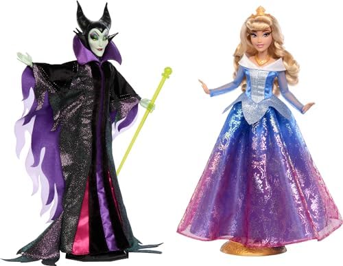 Mattel Disney Collector Maleficent & Aurora Doll Set 2 Collector Doll with Clothes and Looks Inspired by Disney Movies Sleeping Beauty HPG10 Kids Toy 6+ Years