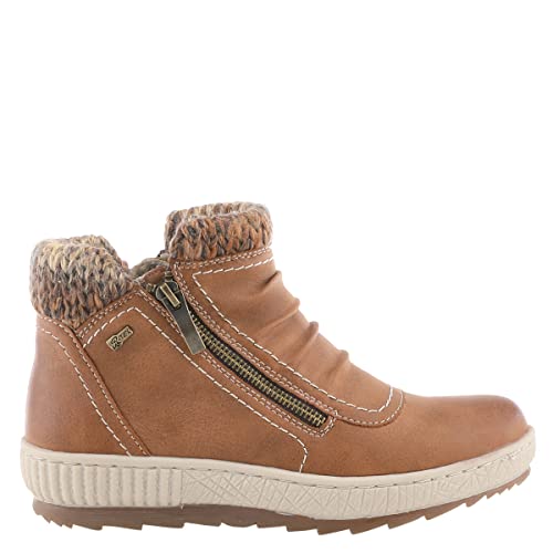 Spring Step Relife Cleora Women's Water - Resistant Synthetic Leather Ankle Booties with Dual Full - Length Zippers, Faux Shearling Lined - Brown EU 38 / US 7.5-8 by Spring Step - Used condition - Image 8
