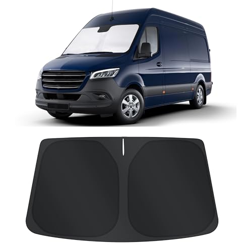 TINGLU Sun Shade for Mercedes Benz Sprinter Freightliner Cargo Crew Passenger Motorhome 2007-2024 2025 Accessories Windshield Sun Shade Window Shade UV Rays Protection Sun Visor Cover