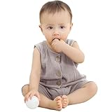 HAHASHOW Baby Body Strampler Unisex 100% Baumwolle Kurzarm Jumpsuit für Jungen und Mädchen, 3-6 Monate, Braun
