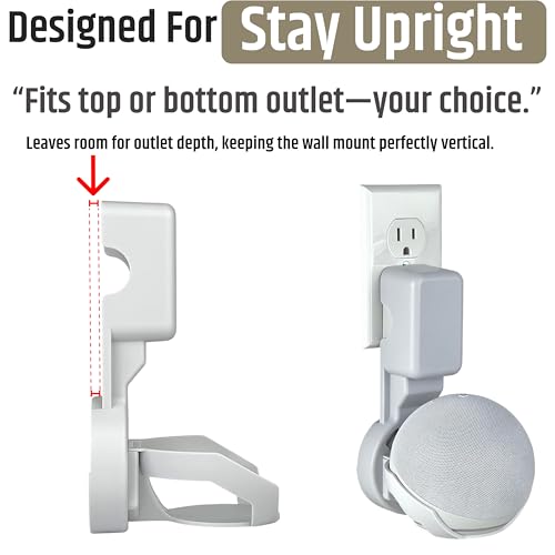Soporte de pared para Dot 5 y 4 colgador de enchufe con gestion de cables sin tornillos 4