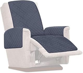 Reversible Recliner Chair Protector, Waterproof Furniture Protector Slip, Nonslip Recliner Cover 1 Seater Chair Sofa Slipcover Armchair Furniture Protector Couch for Pets (Gray)