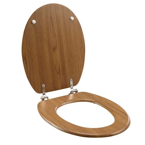 Abattant WC MDF effet chêne, charnières métal U10