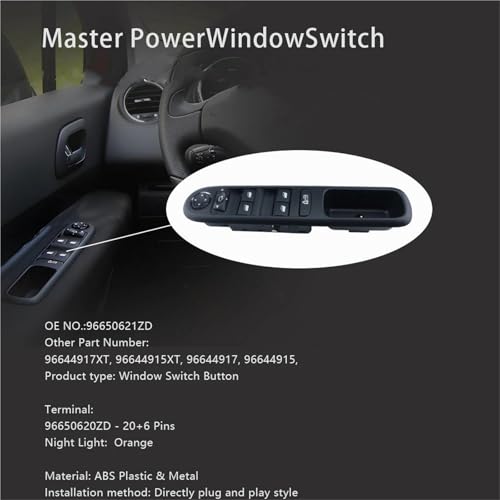 Interrupteur de vitre Peugeot 5008 défectueux solution 96650620ZD