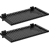 LYYUWE Heavy Duty Slatwall Shelf 24x12Inch, Steel Slatwall Accessories Storage Rack for Garage, Retail, Workshop (2, 24x12Inch)