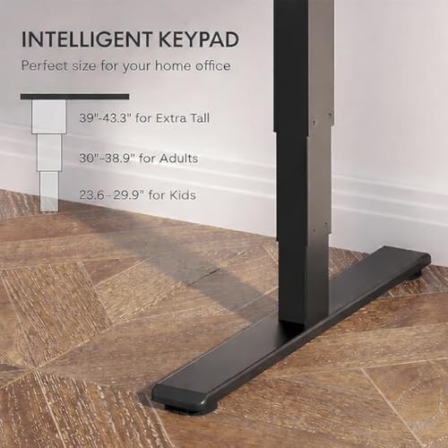 Image of Height Adjustable Electric Desk - Work from Home 4X2 feet Office Table (Black, 48X24 Inch, 2 Year Warranty) with 4 Memory Preset Option, Ergonomic Motorized Computer & Workstation Study Table