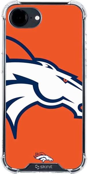 Skinit Clear Phone Case Compatible with iPhone 16e - Officially Licensed NFL Denver Broncos Black & White Design