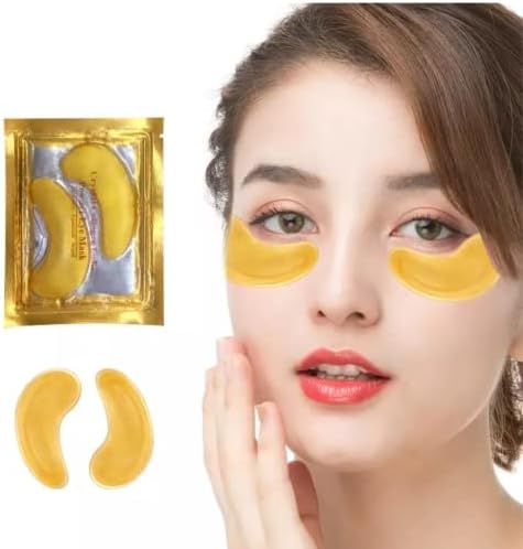 5 Pairs Crystal Collagen 24k Gold Premium Under Eye Gel Pad Face Mask Anti Aging Wrinkle, Hydrating, Skincare, Soothing, Puffy Eyes Treatment Facial Moisturiser