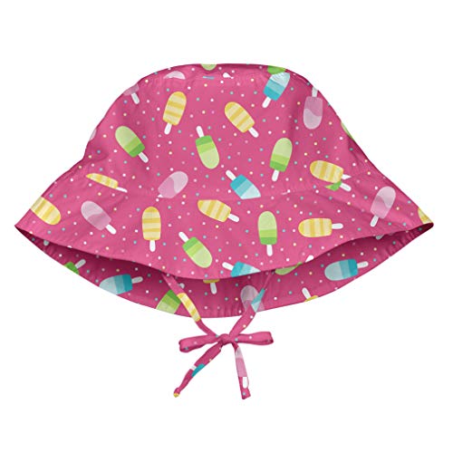 i play. by green sprouts unisex-baby Bucket Sun Protection Hat,Hot Pink Popsicles,9/18mo