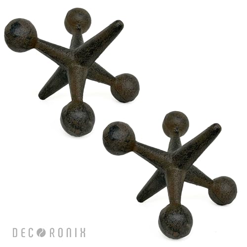 Set de 2 esculturas vintage de Jack en hierro fundido miniatura 5