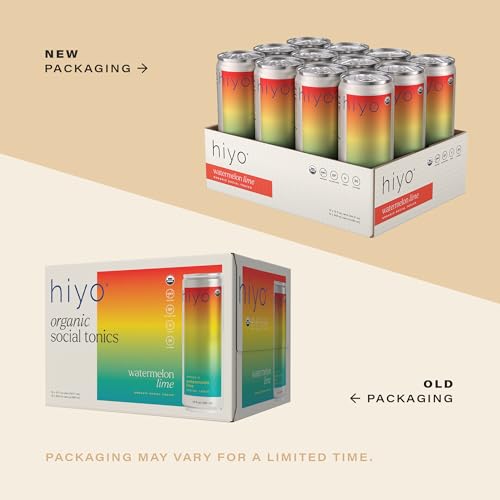 Image of Hiyo Organic Social Tonic - Watermelon Lime, 12 Pack - N.A. Functional Seltzer, Sparkling Water Crafted with Organic Adaptogens, Nootropics & Botanicals