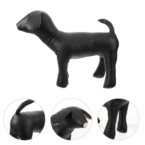 MERRYHAPY Hundeschaufensterpuppe aus Flexiblem Pu Leder Stehendes Hunde Ausstellungsmodellm Freistehende Haustier Kleiderpräsentation für Kleine Hunde
