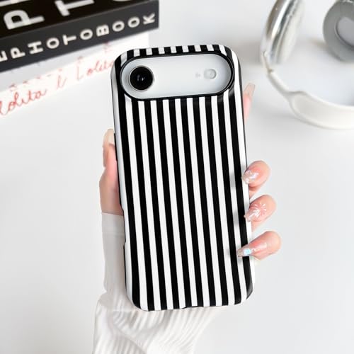 NITITOP for iPhone 17 Air Case Cute Matte Stripe - Black by NITITOP - Used condition - Image 5